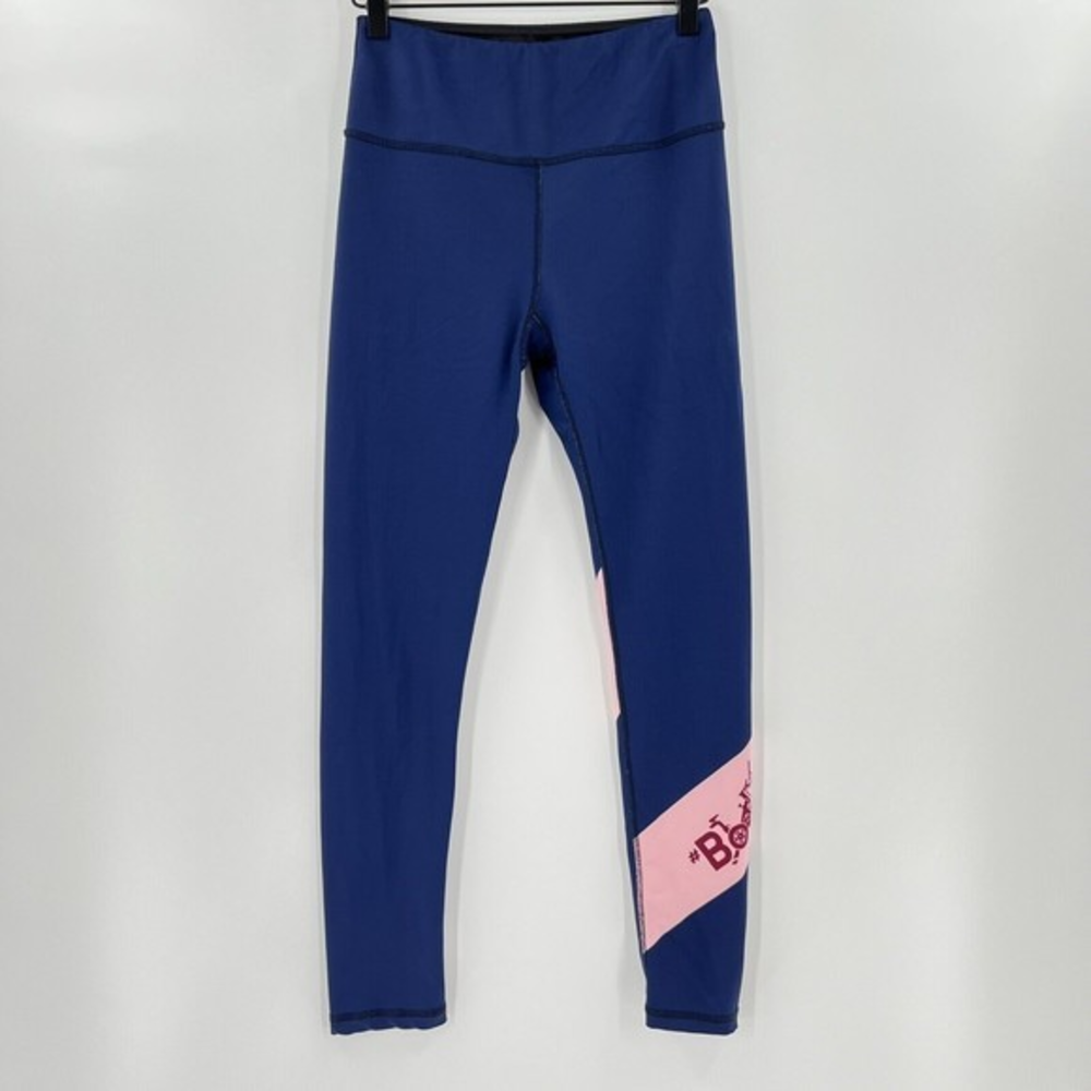 Miami Fitwear Women Boo Crew Leggings‎ Blue Pink Size Medium